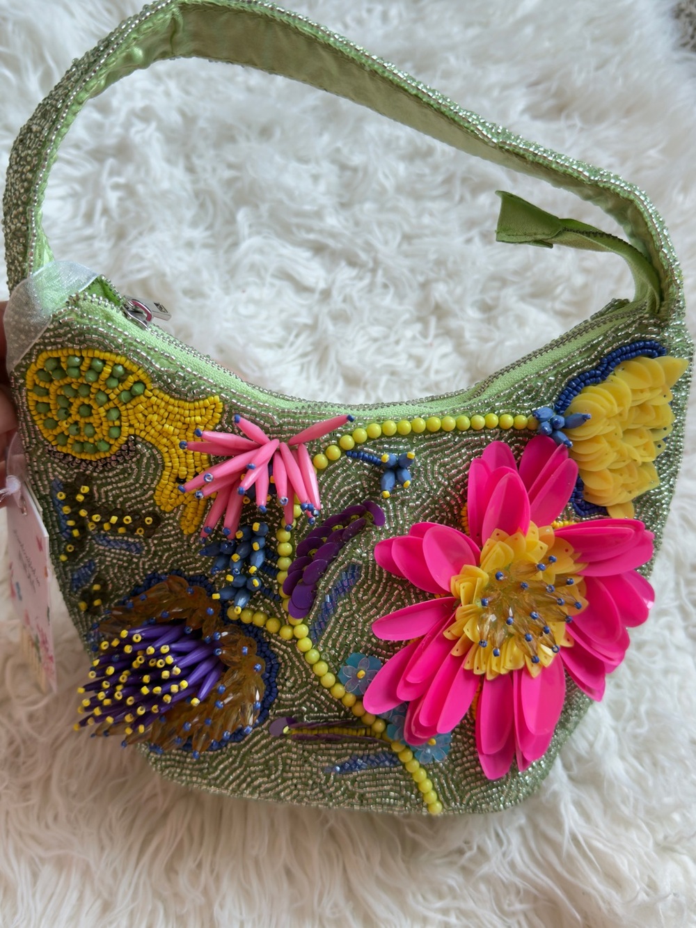Hand Beaded Floral Shoulder Bag – Statement Purse 🌸